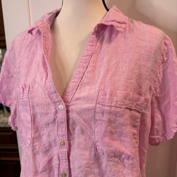 C&C California Women’s Pink Linen Blouse Size XL - Picture 3 of 5
